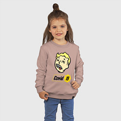 Свитшот хлопковый детский Vault boy - covid 19, цвет: пыльно-розовый — фото 2