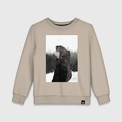 Свитшот хлопковый детский Башня Бога Баам, цвет: миндальный