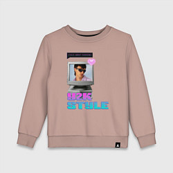 Свитшот хлопковый детский Y2K Vibes, цвет: пыльно-розовый