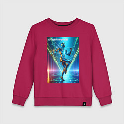 Свитшот хлопковый детский Cool cyber dancer - neon glow, цвет: маджента