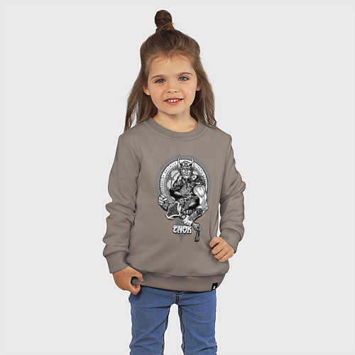 Детский свитшот Victory or Valhalla / Утренний латте – фото 3