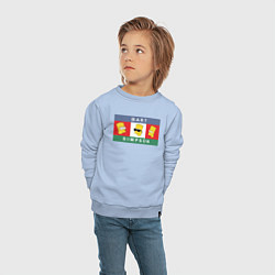 Свитшот хлопковый детский Bart Simpson дикая голова, цвет: мягкое небо — фото 2