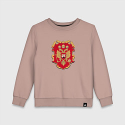 Свитшот хлопковый детский Герб Москвы символика ретро, цвет: пыльно-розовый