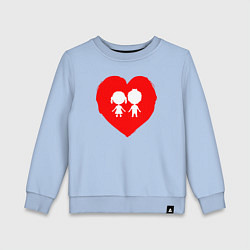 Свитшот хлопковый детский Алое сердце, цвет: мягкое небо
