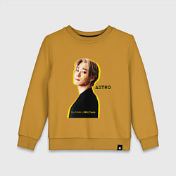 Свитшот хлопковый детский Улыбка astro, цвет: горчичный