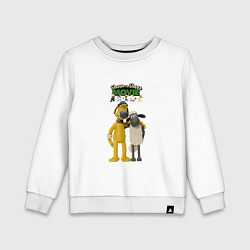 Свитшот хлопковый детский Барашек Шон с битцером, цвет: белый