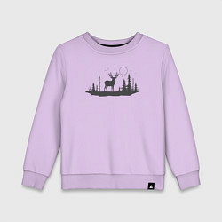 Свитшот хлопковый детский Лесной олень, цвет: лаванда