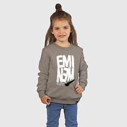 Свитшот хлопковый детский Eminem - microphone, цвет: утренний латте — фото 2