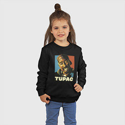 Свитшот хлопковый детский Tupac - all eyez on me, цвет: черный — фото 2