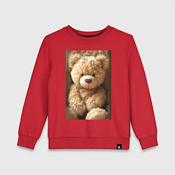 Свитшот хлопковый детский Игрушечный большой медвежонок, цвет: красный