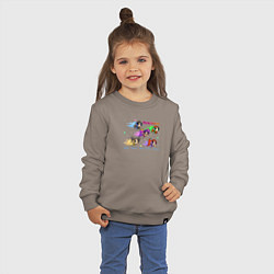 Свитшот хлопковый детский NewJeans album Get Up Minji Hanni Danielle Haerin, цвет: утренний латте — фото 2