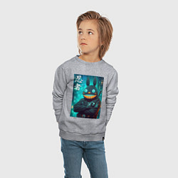 Свитшот хлопковый детский Cyber Totoro - ninja, цвет: меланж — фото 2