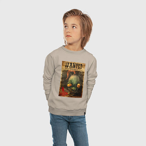 Детский свитшот Oddworld - wanted / Миндальный – фото 4