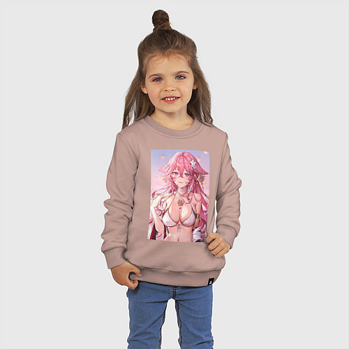 Детский свитшот Яэ Мико / Пыльно-розовый – фото 3