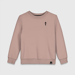 Свитшот хлопковый детский Мы русские с нами Бог малый крест черный, цвет: пыльно-розовый