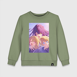 Свитшот хлопковый детский Ребёнок идола Ай Хосино, цвет: авокадо