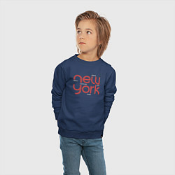 Свитшот хлопковый детский New York districts, цвет: тёмно-синий — фото 2