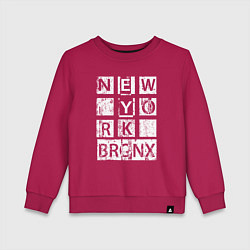 Свитшот хлопковый детский New York Bronx, цвет: маджента