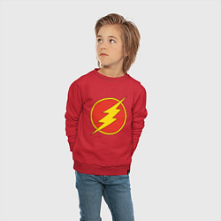 Свитшот хлопковый детский Flash logo, цвет: красный — фото 2