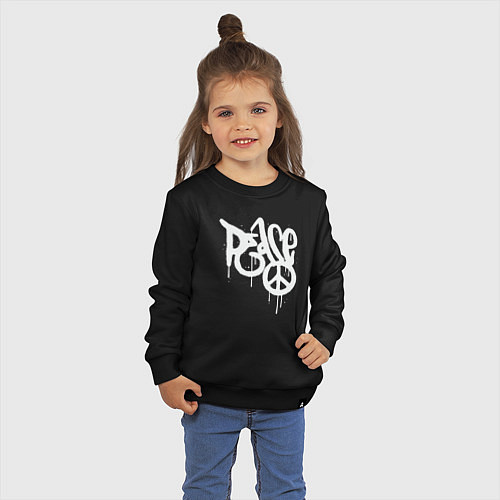 Детский свитшот Peace graffiti / Черный – фото 3
