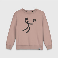 Свитшот хлопковый детский Слэм данк минимализм, цвет: пыльно-розовый