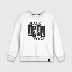 Свитшот хлопковый детский Yoga black, цвет: белый
