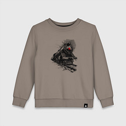 Свитшот хлопковый детский Паровоз со пятиконечной звездой, цвет: утренний латте