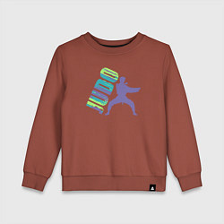 Свитшот хлопковый детский Judo fight, цвет: кирпичный