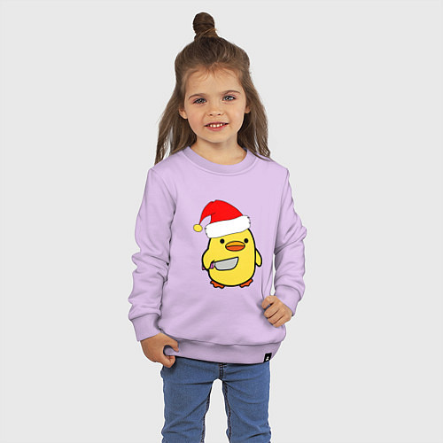 Детский свитшот Новогодняя утка с ножом / Лаванда – фото 3