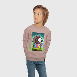 Свитшот хлопковый детский Киберпанк все, цвет: пыльно-розовый — фото 2