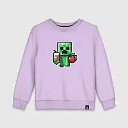 Детский свитшот Minecraft крипер с маком