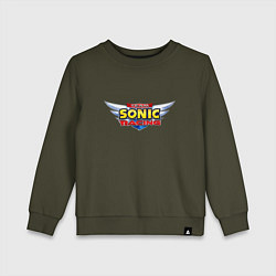 Свитшот хлопковый детский Team Sonic racing - logo, цвет: хаки