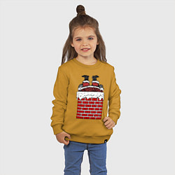Свитшот хлопковый детский Рождество отменяется, цвет: горчичный — фото 2