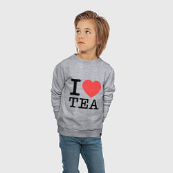 Свитшот хлопковый детский I love tea, цвет: меланж — фото 2