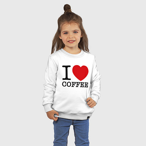 Детский свитшот I love coffee / Белый – фото 3