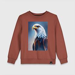 Свитшот хлопковый детский Грациозный орел, цвет: кирпичный