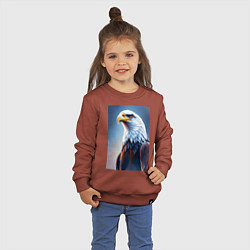 Свитшот хлопковый детский Грациозный орел, цвет: кирпичный — фото 2