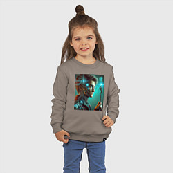 Свитшот хлопковый детский Harry Potter - cyberpunk fantasy, цвет: утренний латте — фото 2