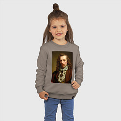 Свитшот хлопковый детский Старинный портрет, цвет: утренний латте — фото 2
