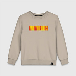 Свитшот хлопковый детский Twenty one pilots - color logo, цвет: миндальный