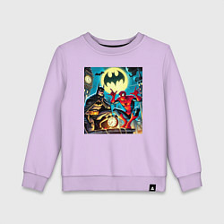 Детский свитшот Batman with Spider-man - ai art fantasy