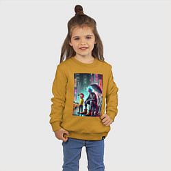 Свитшот хлопковый детский Rick and Morty are homeless people from New York, цвет: горчичный — фото 2