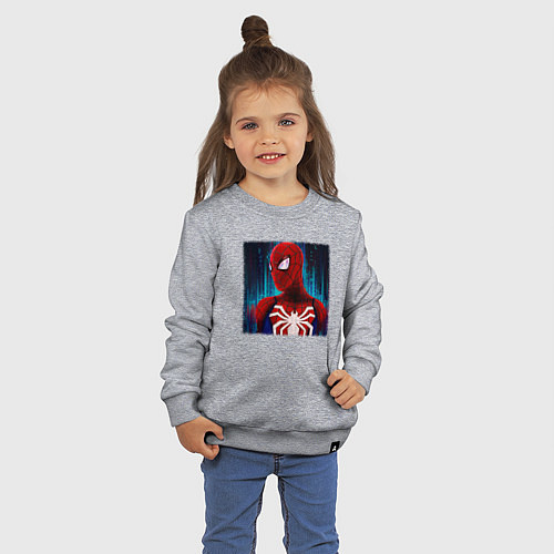 Детский свитшот Человек паук новый / Меланж – фото 3