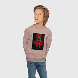 Свитшот хлопковый детский Человек паук майлз моралес, цвет: пыльно-розовый — фото 2