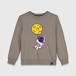 Свитшот хлопковый детский Полёт на лунном шарике, цвет: утренний латте