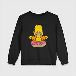 Свитшот хлопковый детский Homer yoga, цвет: черный