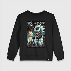 Свитшот хлопковый детский Morty and Rick - meme we are Venom, цвет: черный