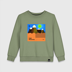 Свитшот хлопковый детский Ночные горы, цвет: авокадо