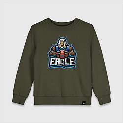 Свитшот хлопковый детский Eagle basketball, цвет: хаки