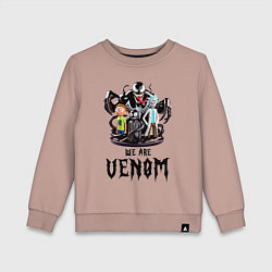 Свитшот хлопковый детский Morty and Rick - we are Venom meme, цвет: пыльно-розовый